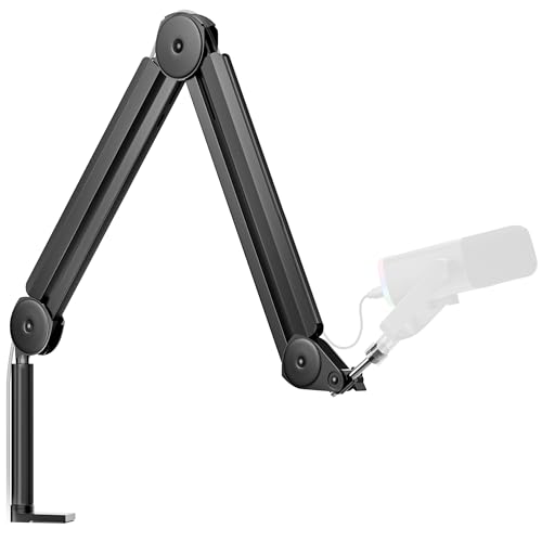 InnoGear Mic Arm Microphone Boom Arm Cable Management for Blue Yeti, Black | Desk Mount, for Shure Fifine, Professional Appearance, Extendable, Horizontal Reach 32.3", 3.5 lb Weight Capacity, Heavy-Duty - color: Black, style: Standard Clamp