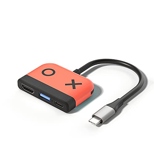 Switch Dock for Nintendo Switch,Portable TV Docking Station Replacement with 4K/60HZ HDMI TV USB 3.0 Port and USB C Charging,Compatible with Nintendo Switch 1 Steam Deck (Blue 1) - color: orange
