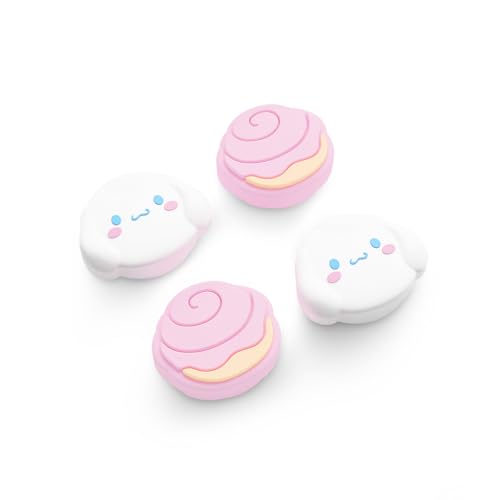 Kuitmor Thumb Grip Caps Compatible with Nintendo Switch 2, Silicone Joystick Grip Caps for Switch 2025, 4pcs, Cute Dog Style, Pink & White - color: Cinnamoroll(Pink & White)