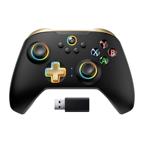 Aolion gaming N10 Wireless Controller Compatible with Switch/PC/iOS/Android, Hall Effect Joysticks, 1000Hz Polling Rate, Bluetooth/2.4G/Wired Gamepad, RGB Light, Back Buttons, Turbo, Motion Control