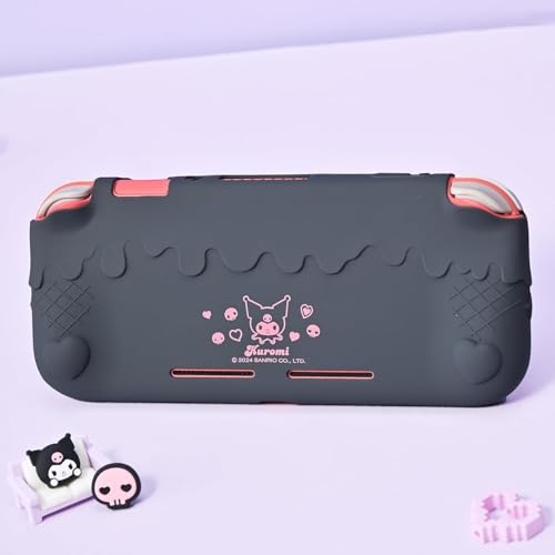 Kuitmor Switch Lite Protective Case,Soft Silicone Protective Shell,Anti-Scratch Protective Cover Case for Switch Lite with 2 Thumb Grip Caps（Purple Kuromi） - color: Purple Kuromi