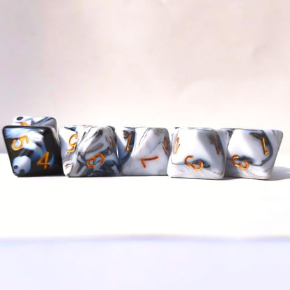 10 PCS D8 8 Sided Dice Set, Polyhedral Number Game Dice for DND RPG MTG Board Game Party Tabletop Accessories (White + Black) - color: White + Black