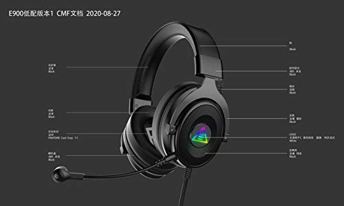 EKSA Gaming Headset, Gaming Headphones with Noise Canceling Mic & RGB Light, Over Ear USB Headsets Compatible with Xbox, Switch, PS4, PS5, PC, Computer, One Key Control