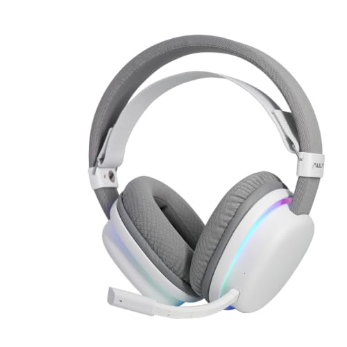 G7 Wireless Gaming Headset, Surround Sound 10ms Low Latency, PC Headset with Detachable Noise Canceling Mic, 40mm Driver, Tri-Mode 2.4G/BT5.2/Wired, Over Ear Headphone for PS5,PS4,Switch - color: White