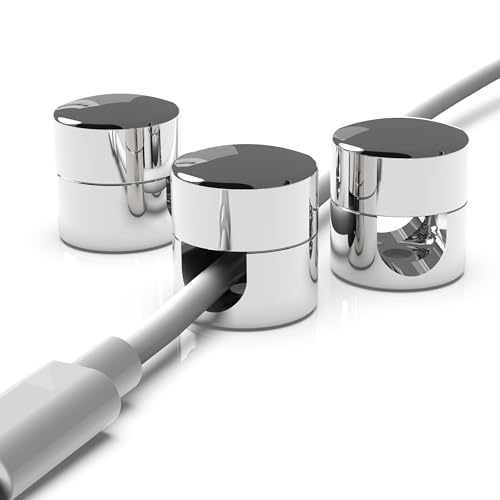 ICONIT Cable Anchors for Desk Organization | Premium Aluminum Cord Organizers | Charger + Cable Management Clips for Home & Office | Stylish, Sturdy, & Functional | (3 Pack) (Silver) - color: Silver