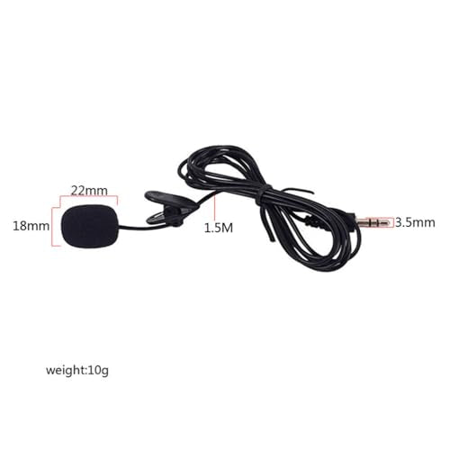 SEWACC Portable Mini Clip Microphone Plug for Smartphone Tablet Voice Capture Compatible with Computer Recording Interview Streaming Black