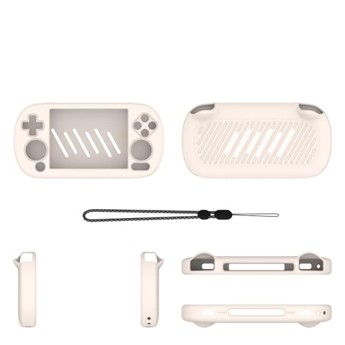 Silicone Protective Case for ANBERNIC RG40XX H Gaming Console Anti-Scratch Dust-Proof Soft Sleeve Cover Protector Gaming Console Sleeve Shell (Light White) - color: Light White