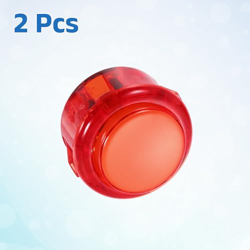 Nexarelle 2 Pcs Arcade LED Lights Push Button (30mm) - 5A 12/24V LED Illuminated Game Push Button for Arcade Machine/Fighting Stick/Video Gaming Controller, Red - color: Red