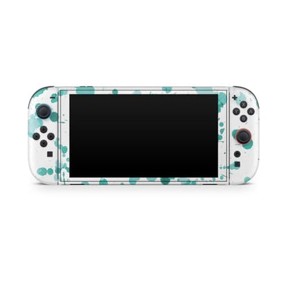 Glossy Glitter Gaming Skin Compatible with Nintendo Switch 2 Console Only - Teal Splatter - Premium 3M Vinyl Protective Wrap Decal Cover - Easy to Apply | Crafted in The USA by MightySkins - color: Teal Splatter, size: Switch 2 Console Skin Only, style: G