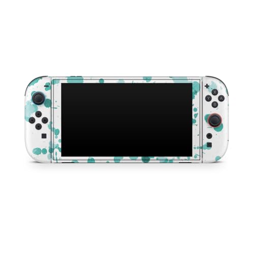 Glossy Glitter Gaming Skin Compatible with Nintendo Switch 2 Console Only - Teal Splatter - Premium 3M Vinyl Protective Wrap Decal Cover - Easy to Apply | Crafted in The USA by MightySkins - color: Teal Splatter, size: Switch 2 Console Skin Only, style: G