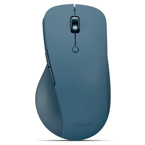 Lenovo Yoga Pro Mouse, Bluetooth, USB-C Rechargable, Dual Mode Bluetooth, 6 Button, Right Handed Design, Ergonomic Design, Programmable Buttons, 2-Way Metal Scroll Wheel, Tidal Teal - color: Tidal Teal Pro
