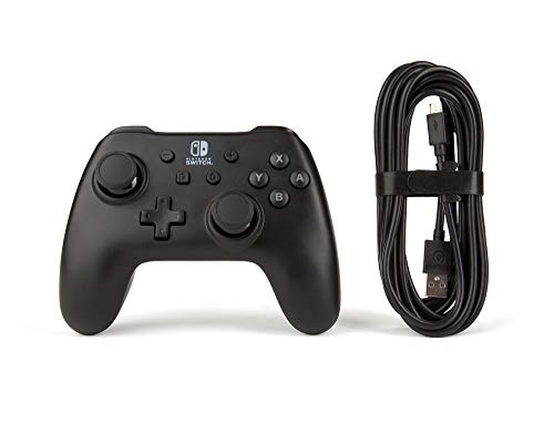 PowerA Nintendo Switch Wired Controller - Black, Detachable 10ft USB Cable, No Battery Required, Officially Licensed By Nintendo - color: Black