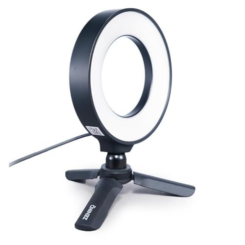 CR5 Video Conference Lighting Kit, 5" Ring Light Clip on Laptop Monitor, Desk Light with Stand Tripod, Bi-Color CRI >95 for Webcam Lighting, Zoom Lighting, Broadcasting, Live Streaming