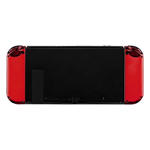 eXtremeRate DIY Replacement Shell Buttons for Nintendo Switch & Switch OLED, Chrome Red Custom Housing Case with Full Set Button for Joycon Handheld Controller - Console Shell NOT Included - color: Chrome Red