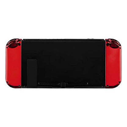 eXtremeRate DIY Replacement Shell Buttons for Nintendo Switch & Switch OLED, Chrome Red Custom Housing Case with Full Set Button for Joycon Handheld Controller - Console Shell NOT Included - color: Chrome Red