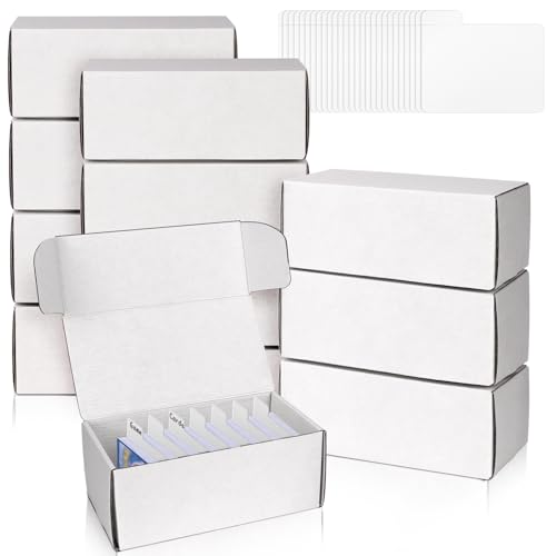 VOKOY Trading Card Storage Box with Dividers, 12 Pack • 400 Count Bulk Card Collection Case, Corrugated Cardboard Storage Box for Sports, TCG/Magic/Mtg Cards (Horizontal Length 7.5 Inch) - style: 7.5IN - 12Pack