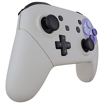 eXtremeRate Classics SNES Style Soft Touch Faceplate Backplate Handles for Nintendo Switch Pro Controller, DIY Housing Shell Grip and Buttons for Nintendo Switch Pro - Controller NOT Included - color: Classic SNES Style