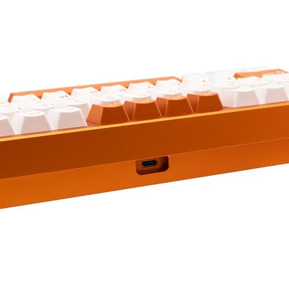 KEEBMONKEY WOBKEY Rainy 75 Aluminum HMX/JWK Switches Mechanical Keyboard with Superior Acoustics, Wired, BT, 2.4G Wireless Connectivity (Pro Orange(Mirrored Glass Weight)) - style: Pro Orange(Mirrored Glass Weight)