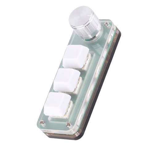 Yoidesu One Handed Macro Mechanical Keyboard, RGB LED Backlit 3 Key Programmable Keypad with Knob, One Handed Mechanical Gaming OSU Keypad