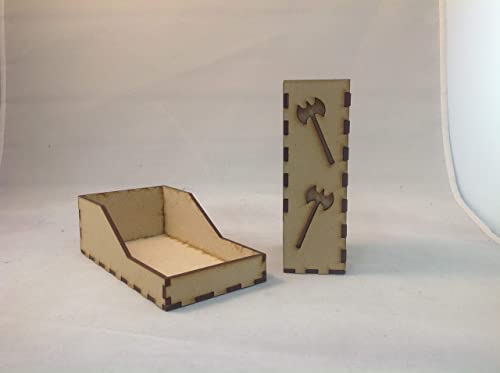 Minotaur Mini Dice Tower v1 Smoke Acrylic Window Laser Cut MDF Unique Gift