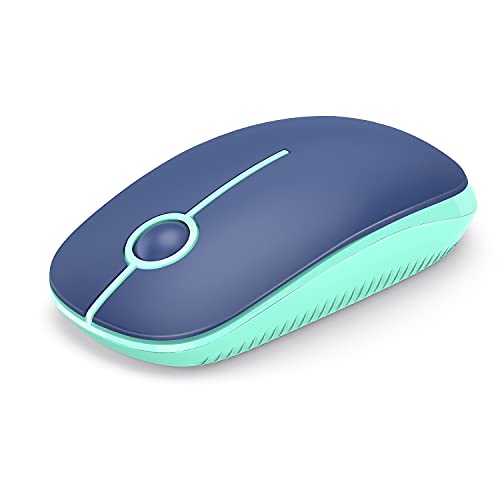 VssoPlor Wireless Mouse, 2.4G Slim Portable Computer Laptop Mouse with Nano Receiver Quiet Silent Optical Mice for Notebook, PC, Laptop, Computer-Blue and Green - color: Blue and Green