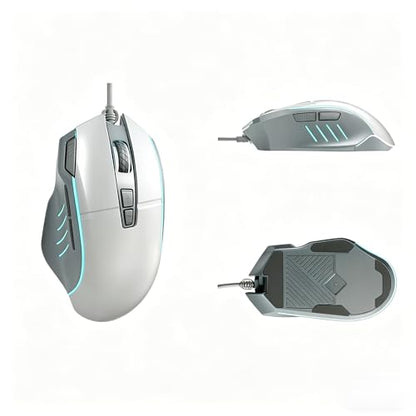 Wired Gaming Mouse, 7200 DPI Optical Ergonomic Mouse with 4 Adjustable DPI, 8 Programmable Buttons, Anti-Slip Scroll Wheel, 1.5m USB Cable for PC Laptop Office Gaming
