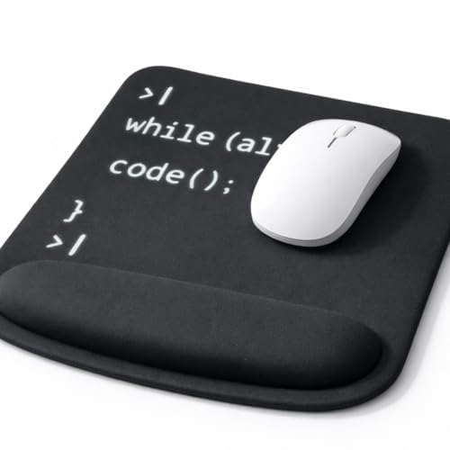 Ergonomic Memory Foam Mouse Pad with Wrist Support, Orange, Ultra-Smooth Surface, Anti-Slip Base (Code, Medium) - color: Code