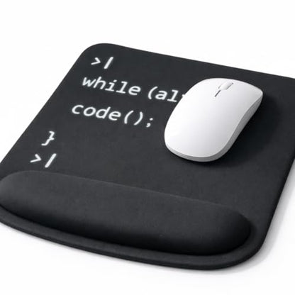 Ergonomic Memory Foam Mouse Pad with Wrist Support, Orange, Ultra-Smooth Surface, Anti-Slip Base (Code, Medium) - color: Code