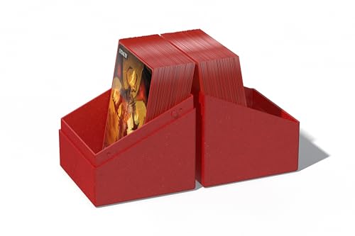 Ultimate Guard RTE Boulder 100+, Deck Case for 100 Double-Sleeved TCG Cards, Red, 97% Renewable, Made in Germany, Secure & Durable Storage - color: Red