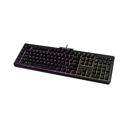 EVGA Z12 RGB Gaming Keyboard, RGB Backlit LED, 5 Programmable Macro Keys, Dedicated Media Keys, Water Resistant, 834-W0-12US-KR, Black