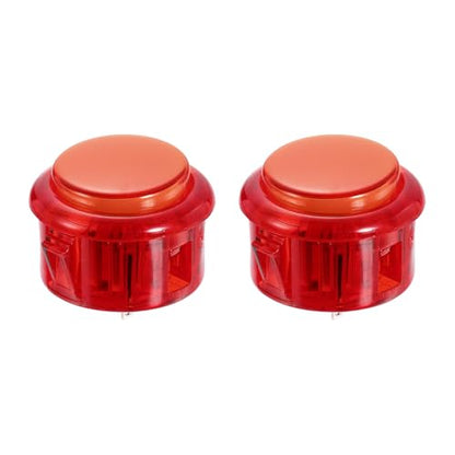 Nexarelle 2 Pcs Arcade LED Lights Push Button (30mm) - 5A 12/24V LED Illuminated Game Push Button for Arcade Machine/Fighting Stick/Video Gaming Controller, Red - color: Red