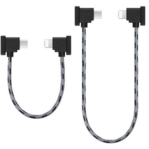 1FT+0.5FT(2 pack) USB C to IOS Remote Controller Cable for DJI Mavic 3, Mini 4 Pro, Mini 2/3 Pro, Air 2S, Mavic Air 2, RC-N1, DJI Drone to Phone 14/13/ Tablet Cable 90 Degree OTG Data Cord Accessories - style: USB C to IOS