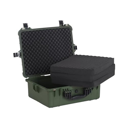 MEIJIA All Weather IP67 Waterproof Hard Camera Case,Hard Protective Case,Hard Case with Customizable Foam,Fit Use of Drones,Camera,Equipments,Pistols(Green,20.62 x16.85x8.11inches) - color: Green, size: 20.62 x16.85x8.11inches