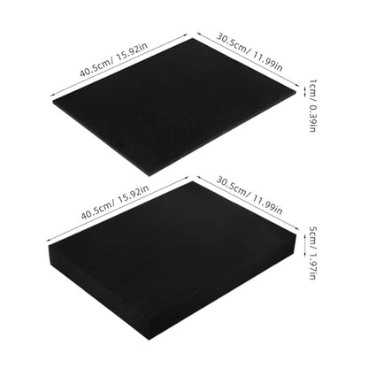 Uonlytech Polyethylene Foam Inserts Soundproof and Versatile Use 4pcs Pre-cut Black Sponge Padding Foam Sheets for Toolbox and Jewelry Box for Drawer and Case Storage for Shipping Packages