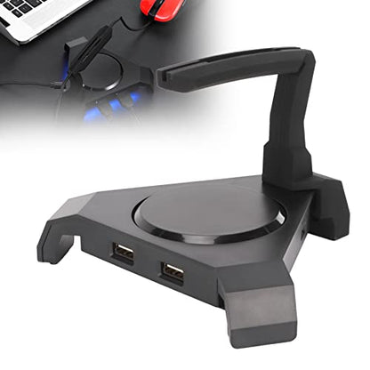 Pro Gaming Mouse Bungee Cable Holder, LED Gaming Mouse Bungee Cord Holder with 4-Port USB Hub Improved Accuracy for Competitive Games