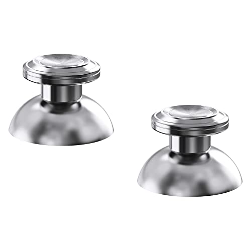 eXtremeRate Custom Silver Metal Thumbsticks for PS5 Controller, Replacement Aluminum Analog Stick Joystick for PS4 Controller - color: Silver