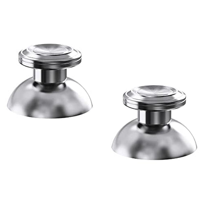 eXtremeRate Custom Silver Metal Thumbsticks for PS5 Controller, Replacement Aluminum Analog Stick Joystick for PS4 Controller - color: Silver