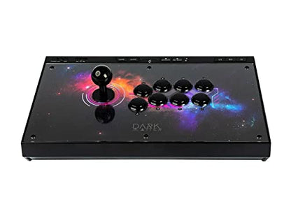 Monoprice Arcade Fighting Stick Controller, Retro Gaming, Arcade Joystick, USB Port, Compatible with Windows, Xbox One, PlayStation 4, Nintendo Switch, and Android - Dark Matter Series
