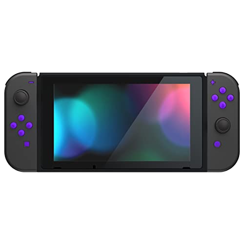 eXtremeRate Replacement Two-Tone Jelly Buttons for JoyCon, Purple & Clear with Symbols Custom Controller ABXY Direction Home Capture + - Keys, DIY Action Face Buttons for Nintendo Switch & Switch OLED - color: Purple & Clear