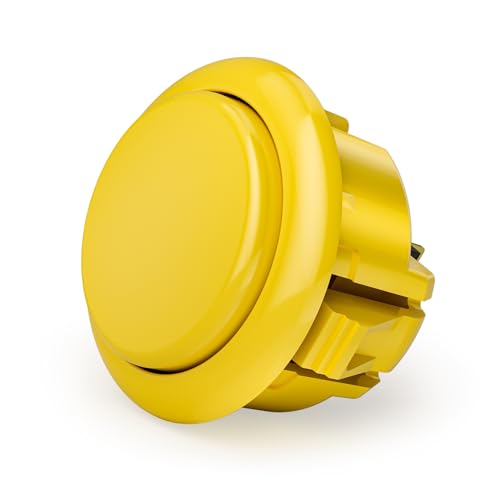 QANBA D-lite Arcade Button Original Buttons Snap-In Joystick Arcade Buttons for DIY arcade machines 30mm Push button switch(Boxed）(30mm Yellow（DL11) 24 Pcs) - size: 30mm Yellow（DL11) 24 Pcs
