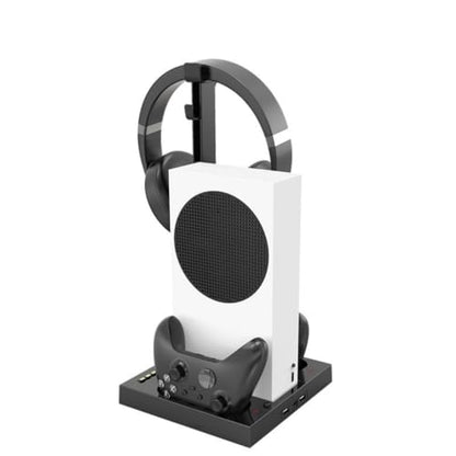 Multifunction Vertical Stand Double Controller Charger Dock Base Built-in Two Cooling Fan for XSS Game Console