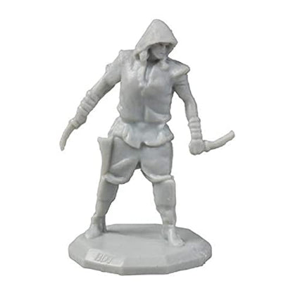 Monster Protectors 8 Unpainted Fantasy Human Mini Figures- All Unique Designs- 1" Hex-Sized Compatible with DND Dungeons and Dragons & Pathfinder and All RPG Tabletop Games, Detailed Creatures