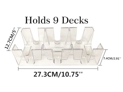Yuanhe 9 Deck Clear Canasta Playing Card Tray - style: 9 Deck