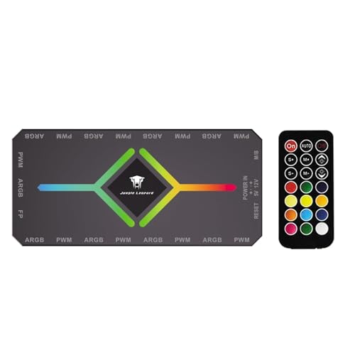 ShakingTank 9-Port ARGB PWM Fan Hub Controller - Magnetic PC Case Fan Splitter with SATA Power, 5V 3-Pin RGB LED Support for Desktop Cooling - style: 1to9 ARGB&PWM Fan Hub with controller black