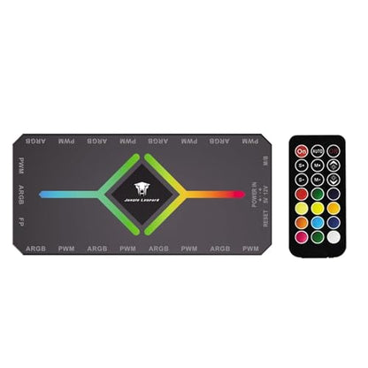 ShakingTank 9-Port ARGB PWM Fan Hub Controller - Magnetic PC Case Fan Splitter with SATA Power, 5V 3-Pin RGB LED Support for Desktop Cooling - style: 1to9 ARGB&PWM Fan Hub with controller black