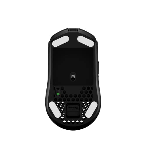 HyperX Pulsefire Haste – Wireless Gaming Mouse – Ultra Lightweight, 61g, 100 Hour Battery Life, 2.4Ghz Wireless, Honeycomb Shell, Hex Design, Up to 16000 DPI, 6 Programmable Buttons – Black, 4P5D7AA - color: Black