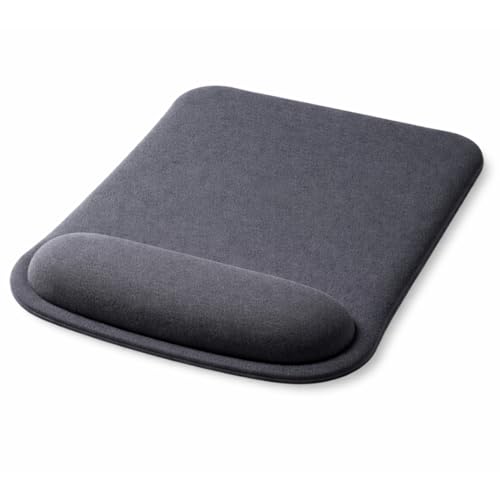Ergonomic Memory Foam Mouse Pad with Wrist Support, Orange, Ultra-Smooth Surface, Anti-Slip Base (Black, Medium) - color: Black