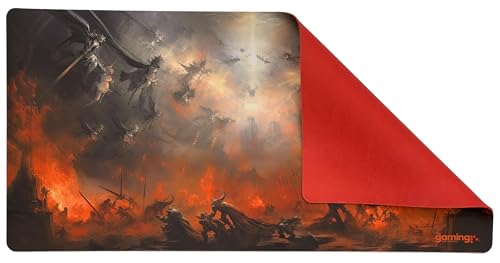 The Gaming Mat Company Single Player MTG Playmat & Mouse Pad – 28" x 14" Heavenly Battle Gaming Mouse Pad Compatible with Magic: The Gathering playmats, MTG Cards, TCG Gaming mat - color: Heavenly Battle