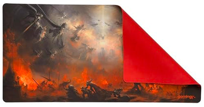 The Gaming Mat Company Single Player MTG Playmat & Mouse Pad – 28" x 14" Heavenly Battle Gaming Mouse Pad Compatible with Magic: The Gathering playmats, MTG Cards, TCG Gaming mat - color: Heavenly Battle