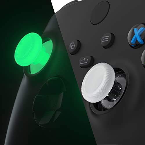 eXtremeRate Replacement Controller Joystick for Xbox One - 4 PCS Glow in Dark - Green Thumbsticks Analog Thumb Sticks for Xbox Series X/S, Xbox One S/X, Elite Controller with Repair Kit Screwdriver - color: Glow in Dark - Green